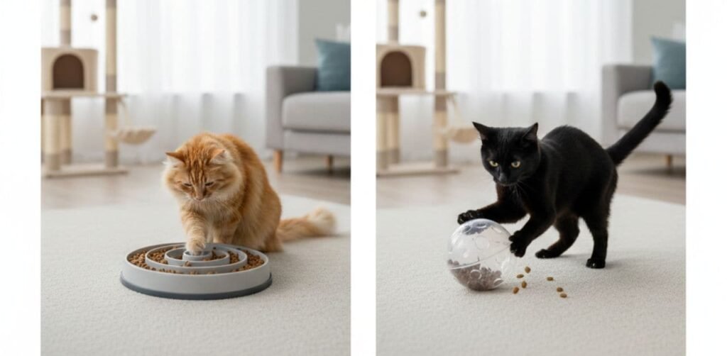 Cat Puzzle Feeders and Treat Dispensers