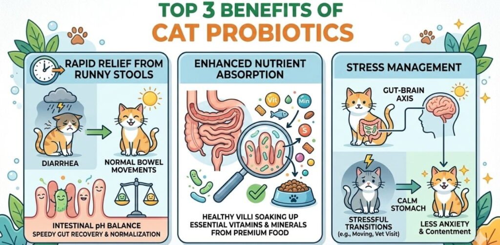 Top 3 Benefits of Probiotics for Your Cat